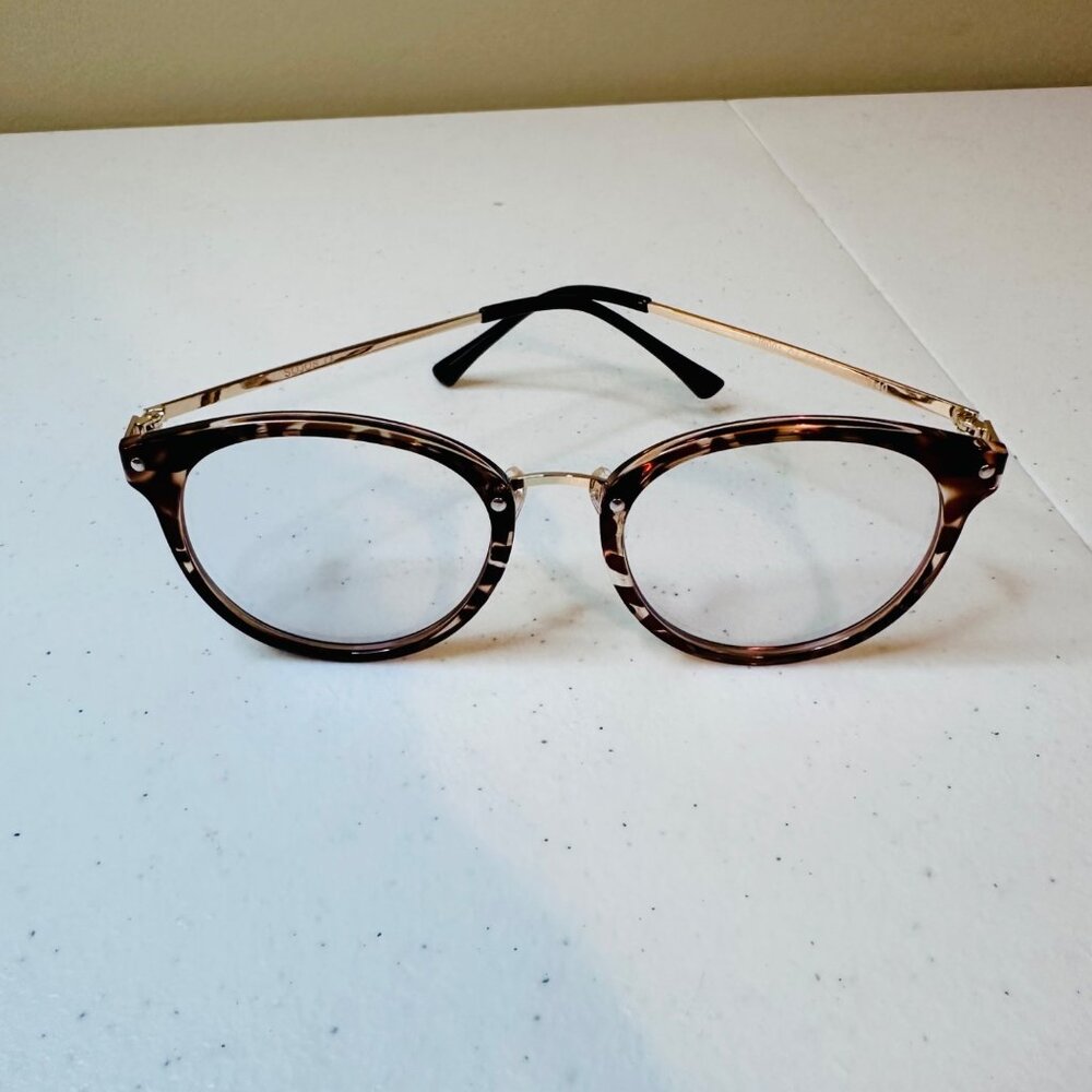 Tortoiseshell Retro Round Frame Blue Light Blocki… - image 1